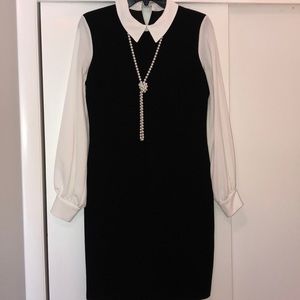 Black and white collared dress